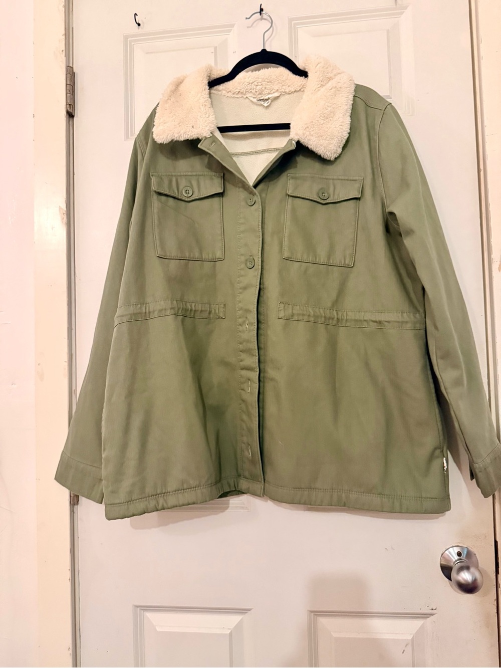 Hang Ten Olive Green Sherpa Collar Utility Jacket